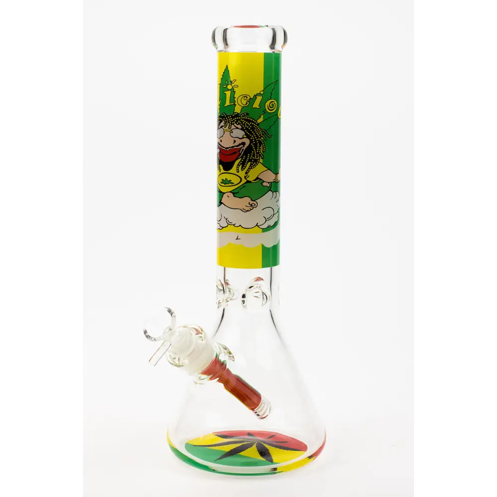 13.5" Rasta Man / 7 mm / classic beaker glass bong_4