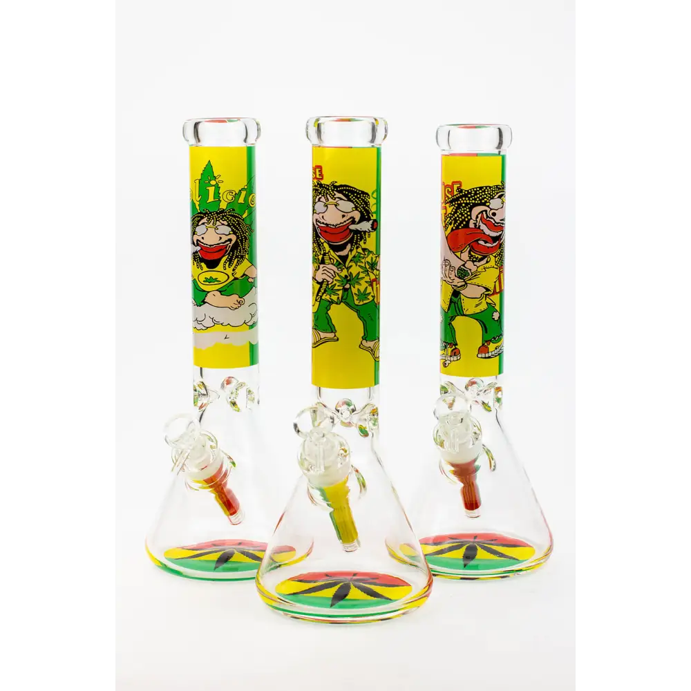 13.5" Rasta Man / 7 mm / classic beaker glass bong_0