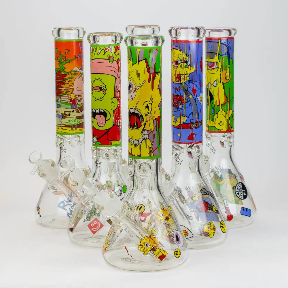 13.5" RM cartoon 9 mm glass beaker water bong_0