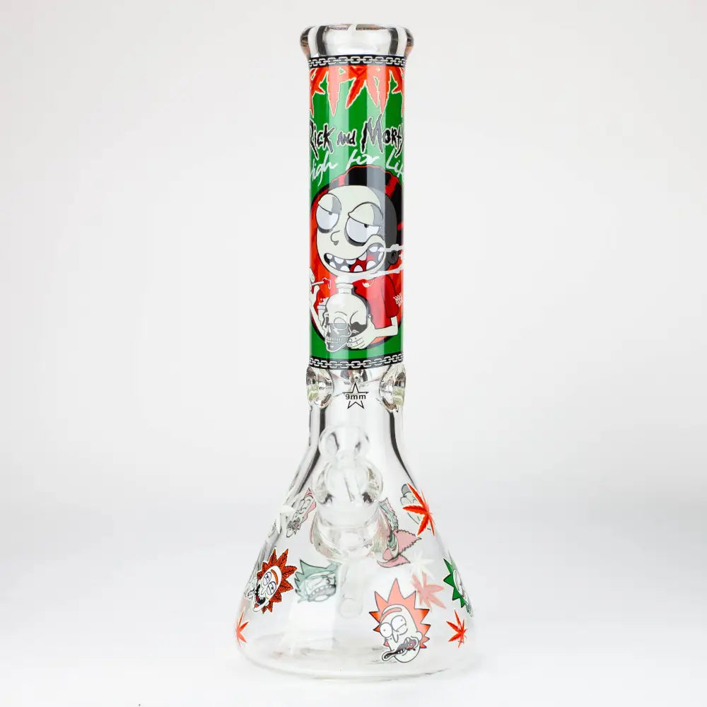 13.5” RM cartoon 9 mm glass Glow beaker water bong [GB21009]_2