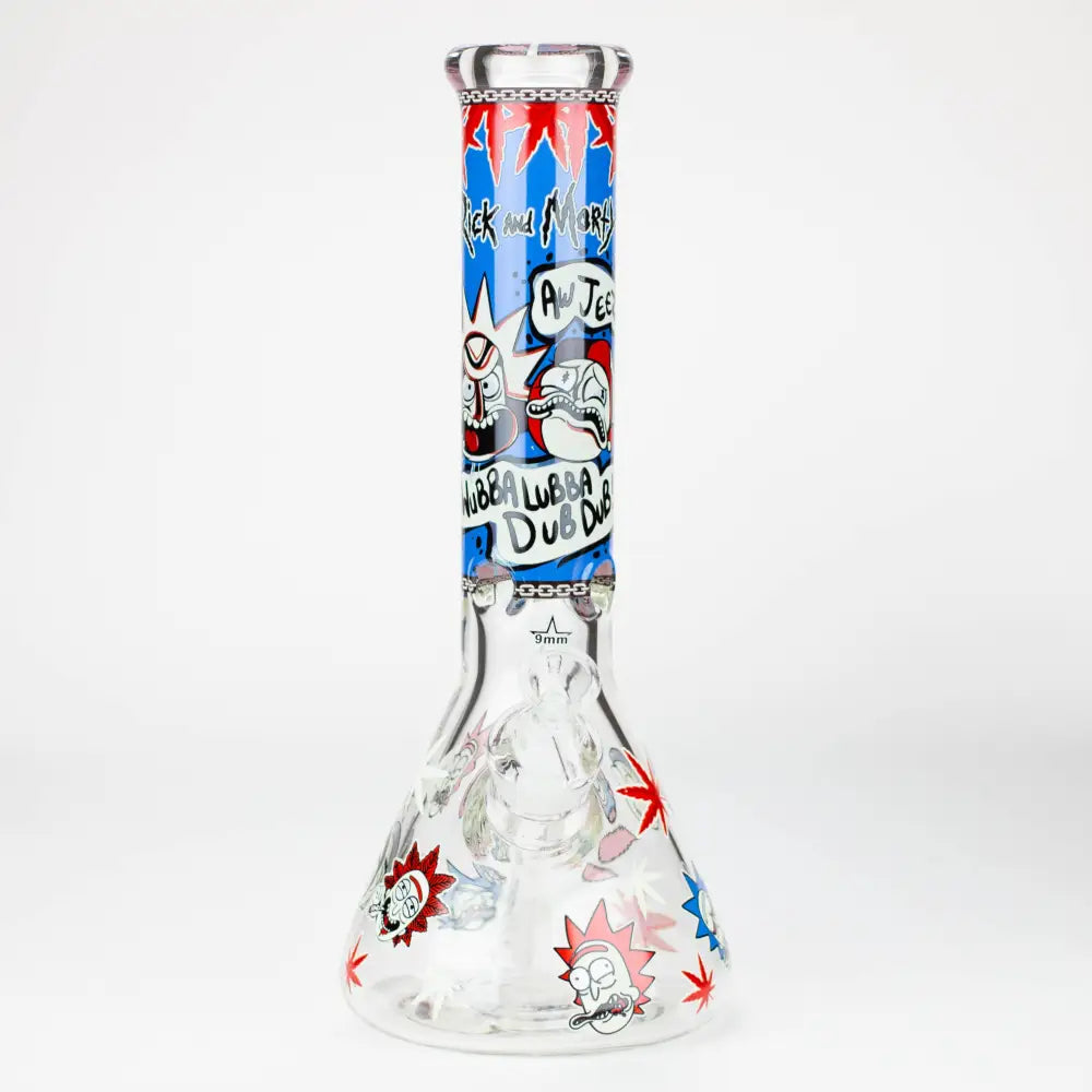 13.5” RM cartoon 9 mm glass Glow beaker water bong [GB21009]_8