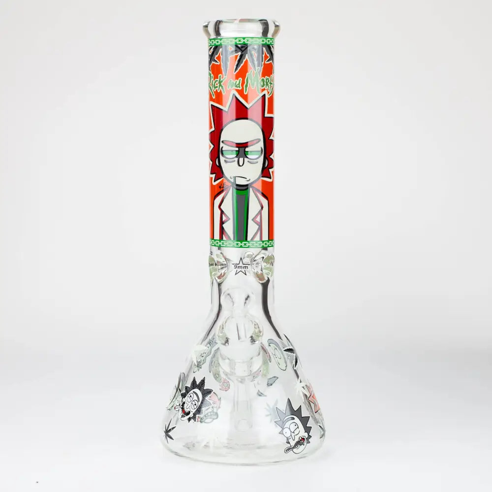 13.5” RM cartoon 9 mm glass Glow beaker water bong [GB21009]_3