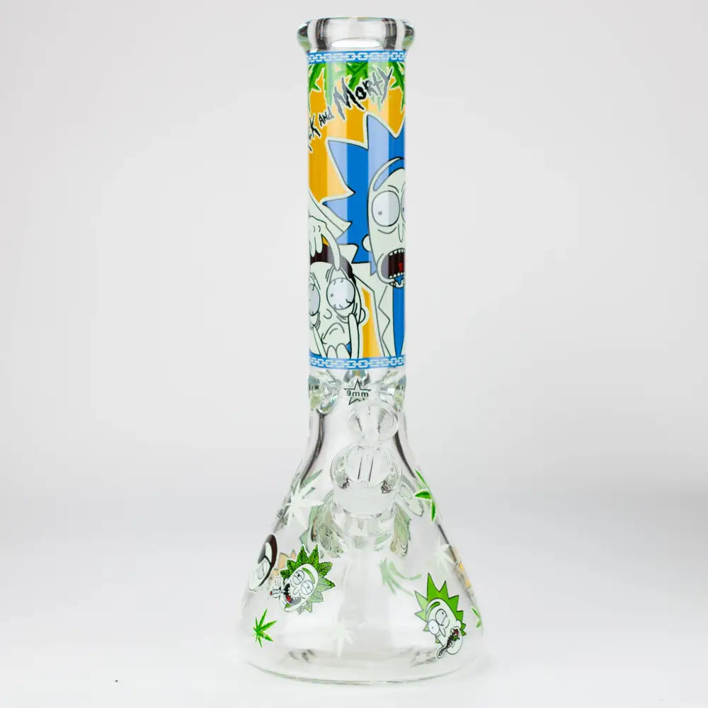 13.5” RM cartoon 9 mm glass Glow beaker water bong [GB21009]_5