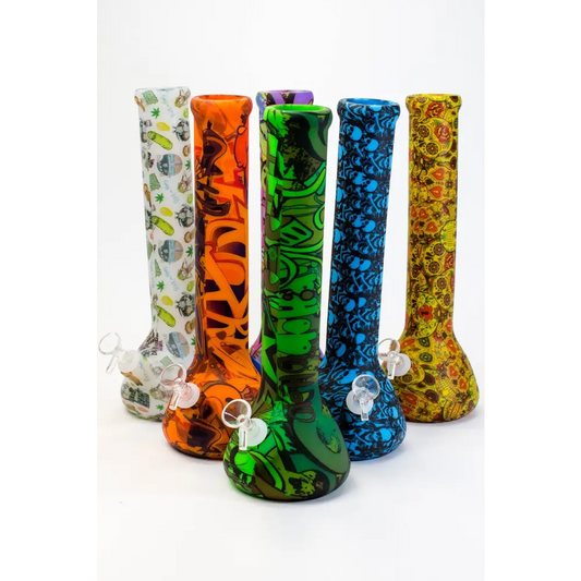 13" Assorted design detachable Silicone water bong_0