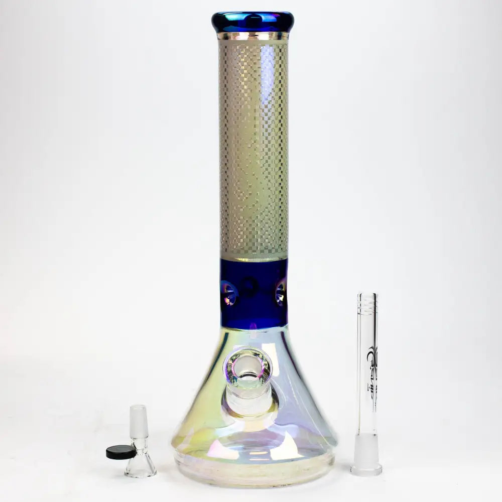 13" Genie electroplated glass beaker bong_15