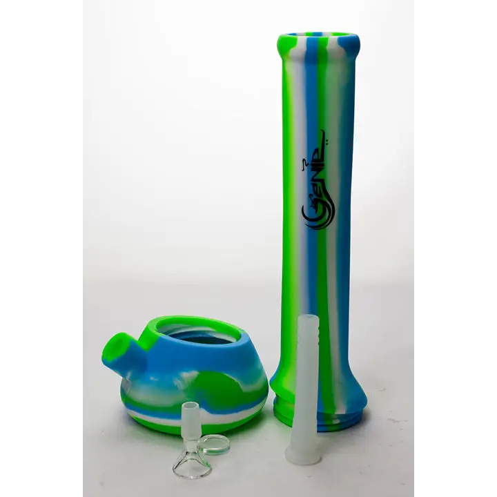 13" Genie mixed color Silicone detachable beaker water bong_2