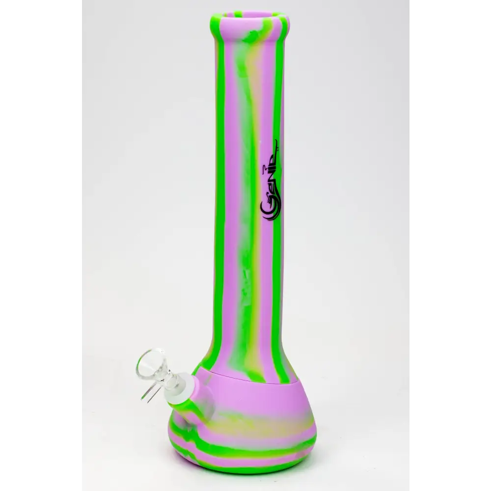 13" Genie mixed color Silicone detachable beaker water bong_3