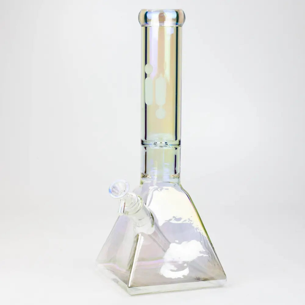 13" Infyniti 7 mm electroplated glass pyramid base bong_2