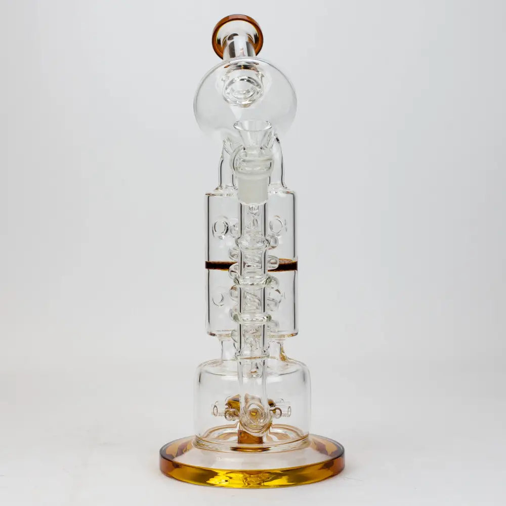 13" Infyniti Coil, dual honeycome and flower diffuser glass recycler bong_7