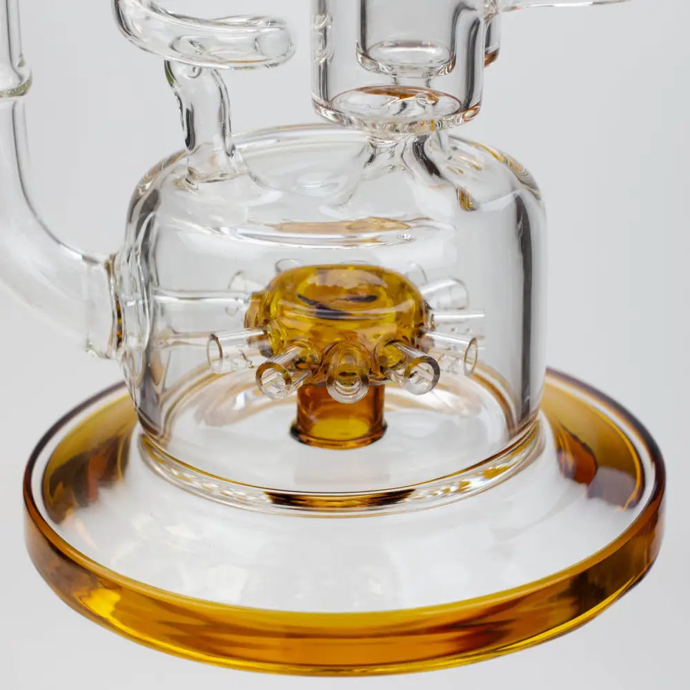 13" Infyniti Coil, dual honeycome and flower diffuser glass recycler bong_1