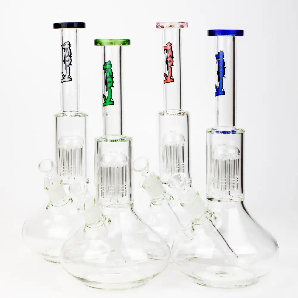 13" KUSH 8 tree-arm round base glass bong [H2]_0