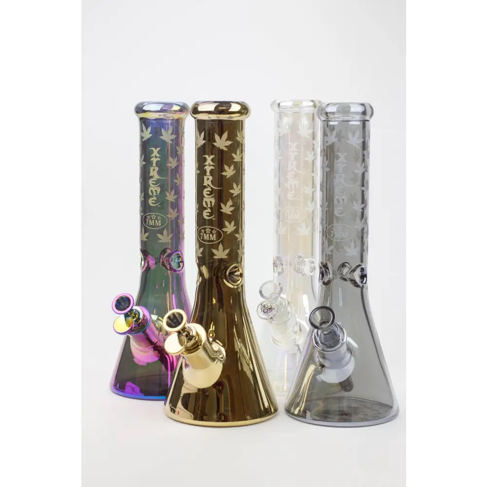 13" XTREME Glass / 7 mm / Electroplated Glass beaker Bong_0