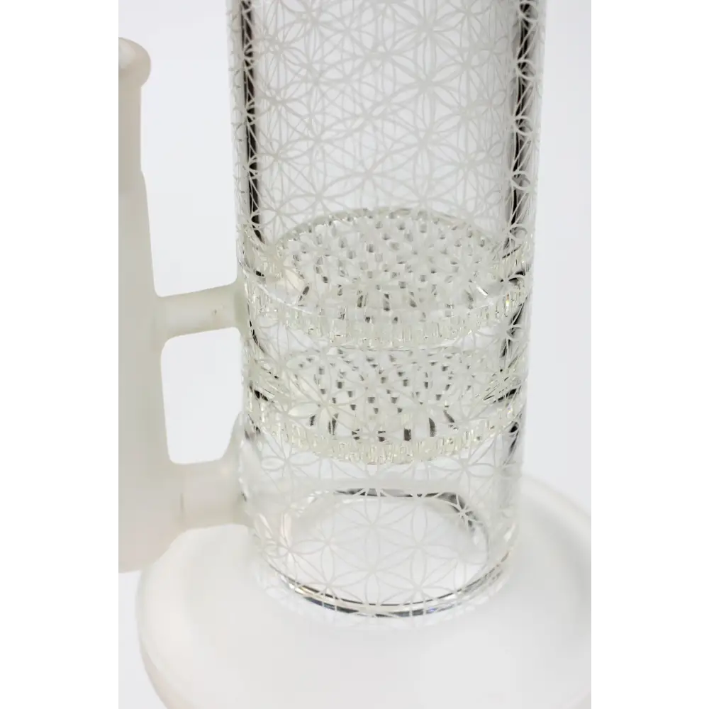 14" AQUA Glass / 2-in-1 / Dual honeycomb sandblast glass water bong_1