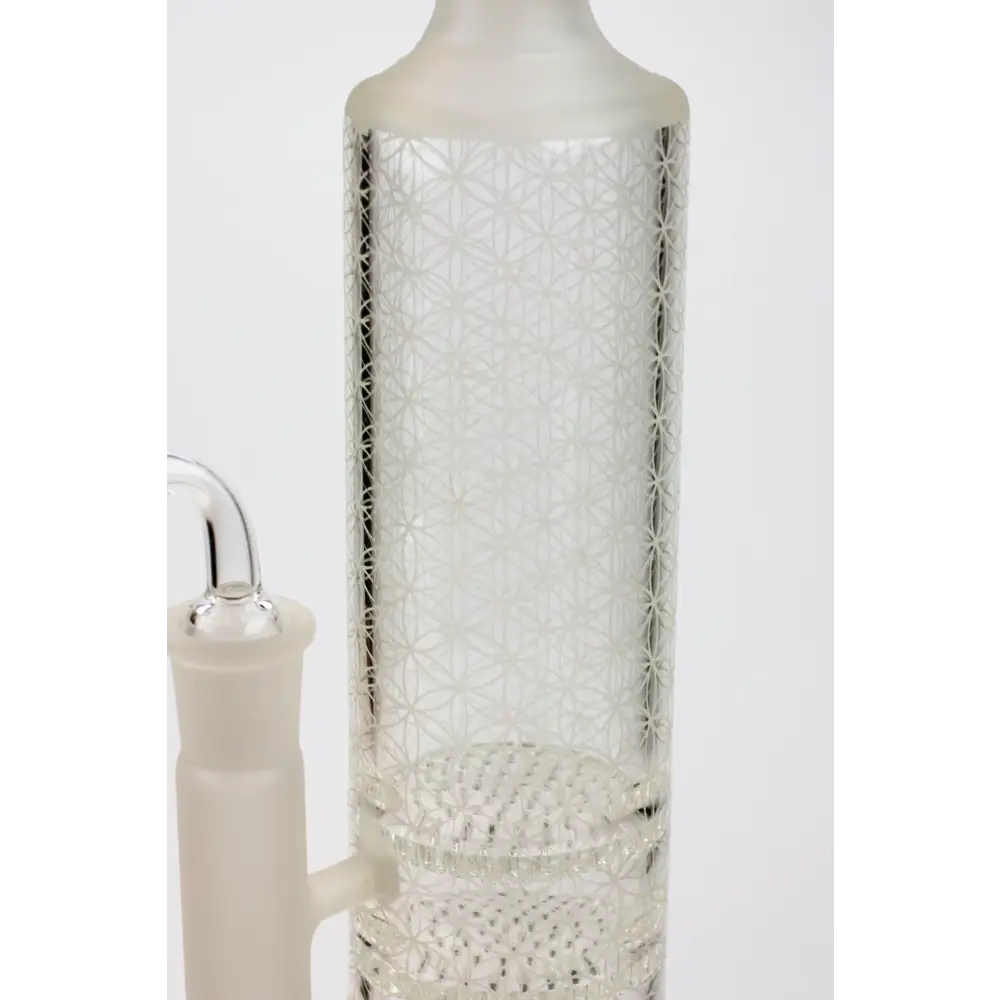 14" AQUA Glass / 2-in-1 / Dual honeycomb sandblast glass water bong_4