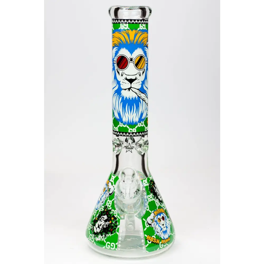 14" Hash King Glow in the dark 9 mm glass bong_8