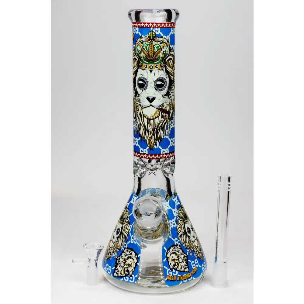 14" Hash King Glow in the dark 9 mm glass bong_5