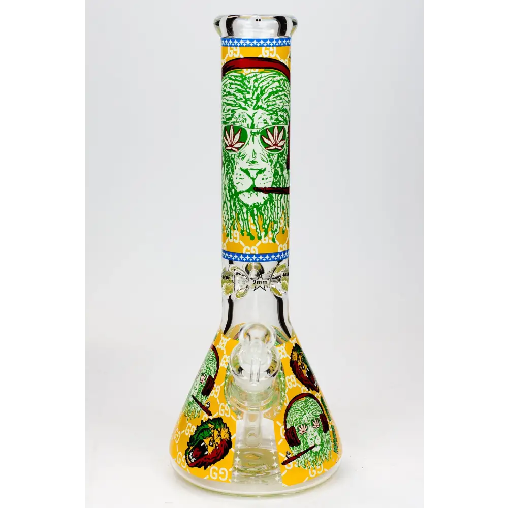 14" Hash King Glow in the dark 9 mm glass bong_9