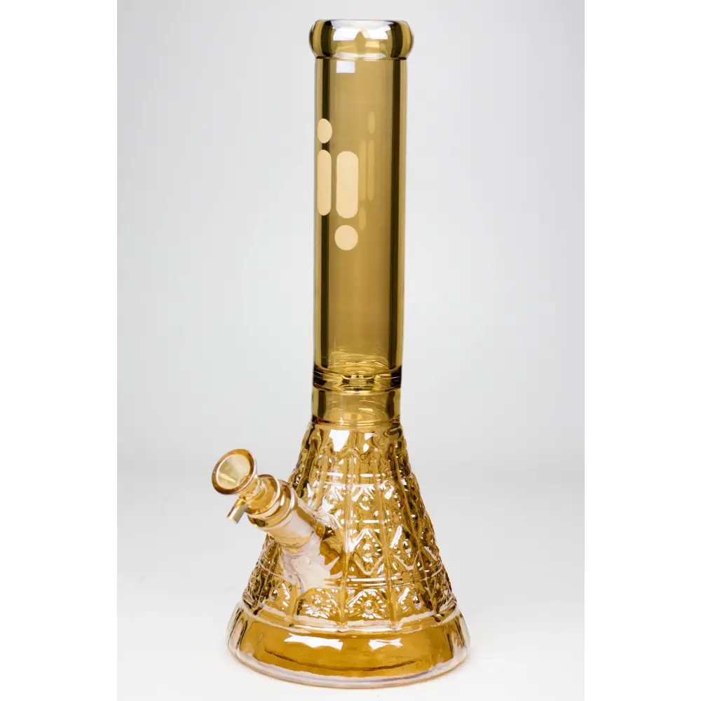 14" Infyniti embossed diamond beaker 7 mm glass bong_4