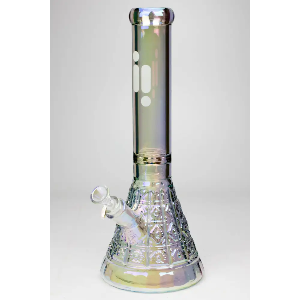 14" Infyniti embossed diamond beaker 7 mm glass bong_5