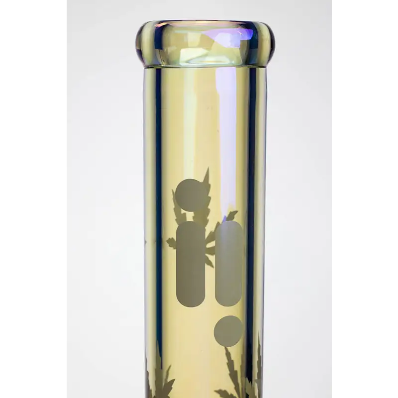 14" Infyniti leaf 7 mm metallic glass water bong_2