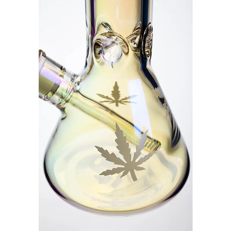 14" Infyniti leaf 7 mm metallic glass water bong_5