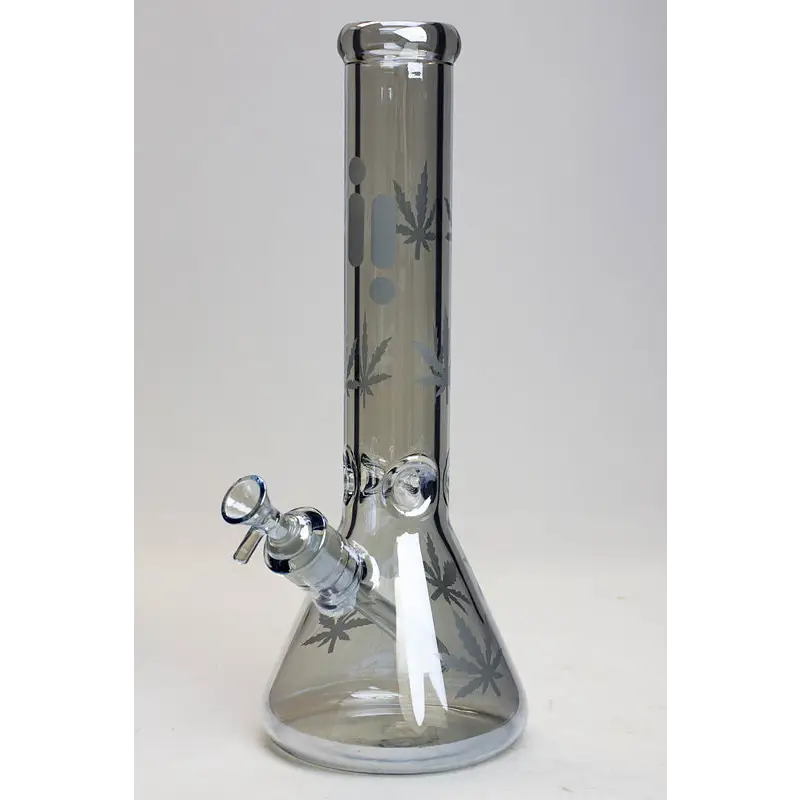 14" Infyniti leaf 7 mm metallic glass water bong_17