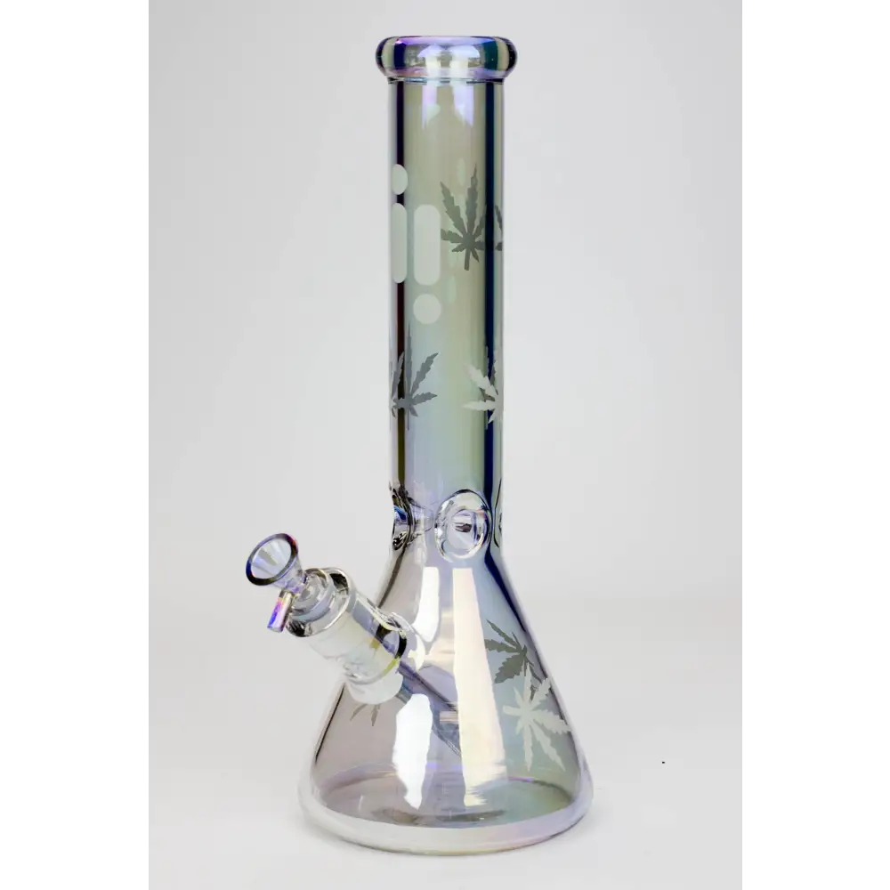 14" Infyniti leaf 7 mm metallic glass water bong_14