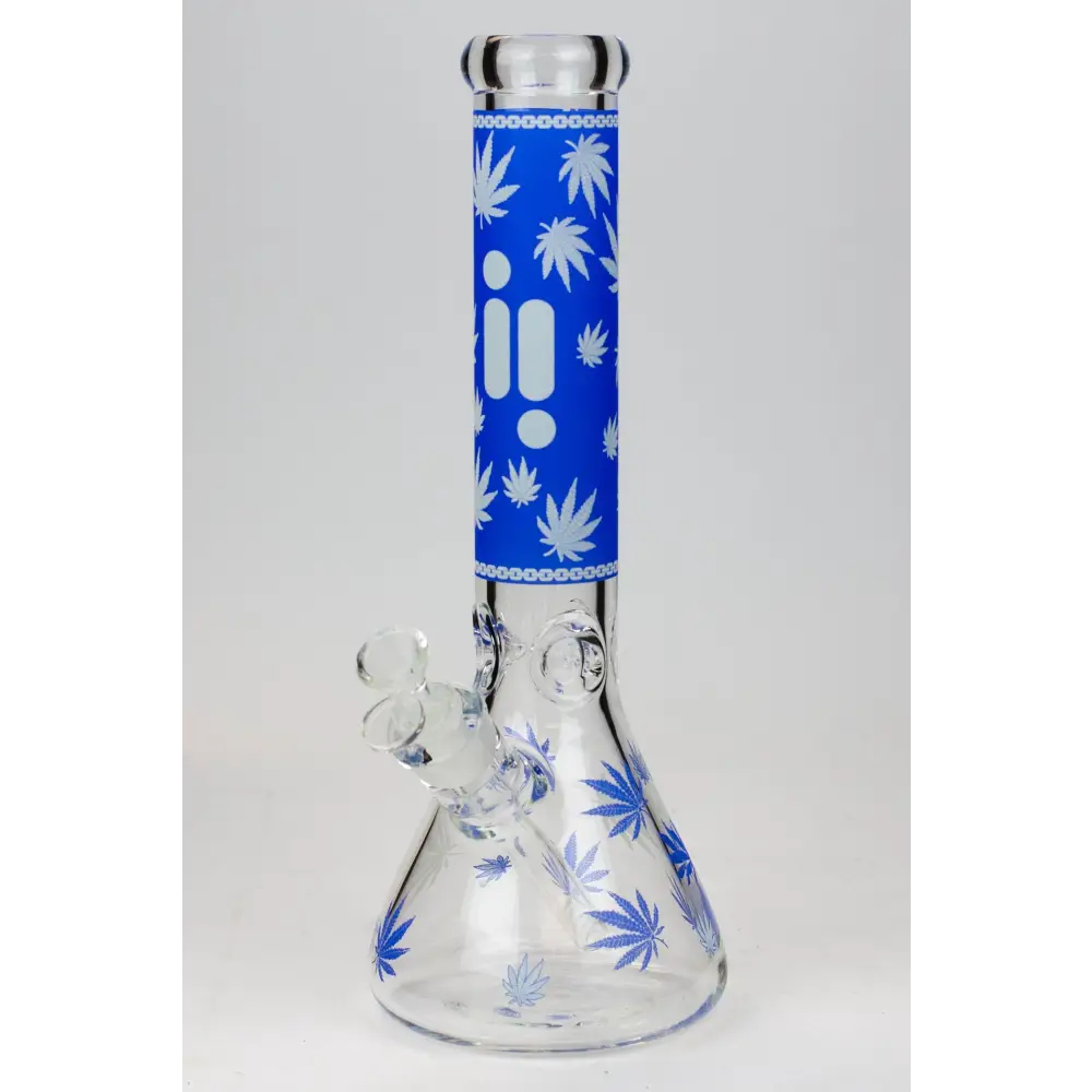 14" Infyniti Leaf Glow in the dark 7 mm glass bong_15