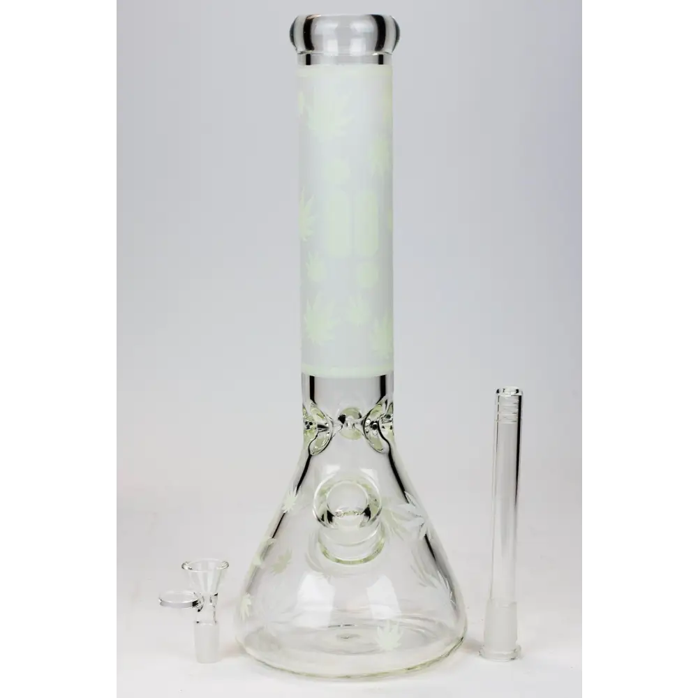 14" Infyniti Leaf Glow in the dark 7 mm glass bong_7