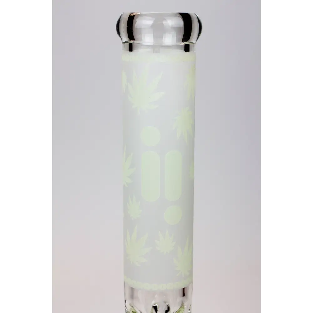 14" Infyniti Leaf Glow in the dark 7 mm glass bong_3