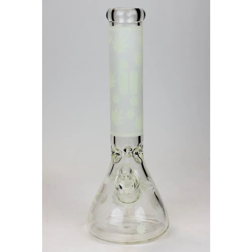 14" Infyniti Leaf Glow in the dark 7 mm glass bong_1