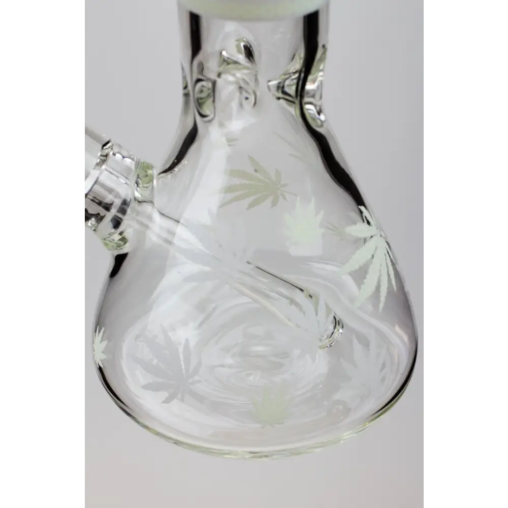 14" Infyniti Leaf Glow in the dark 7 mm glass bong_6