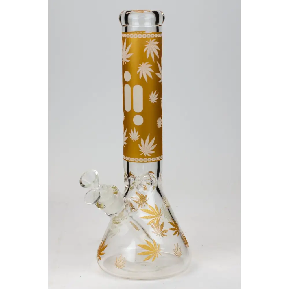 14" Infyniti Leaf Glow in the dark 7 mm glass bong_12