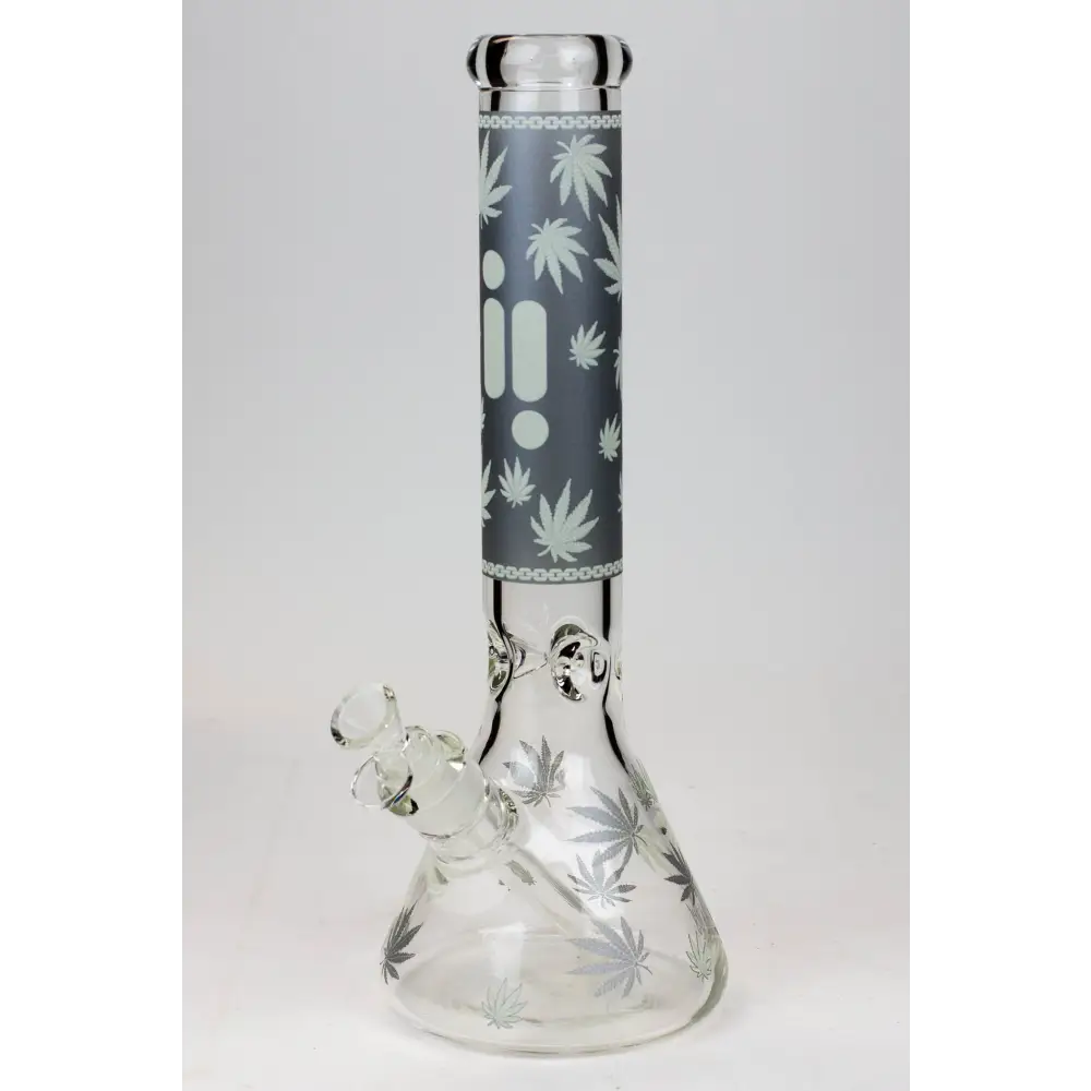 14" Infyniti Leaf Glow in the dark 7 mm glass bong_11