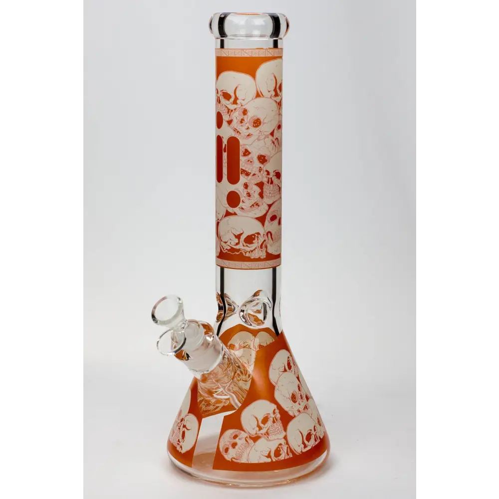 14" Infyniti Skull Glow in the dark 7 mm glass bong_9