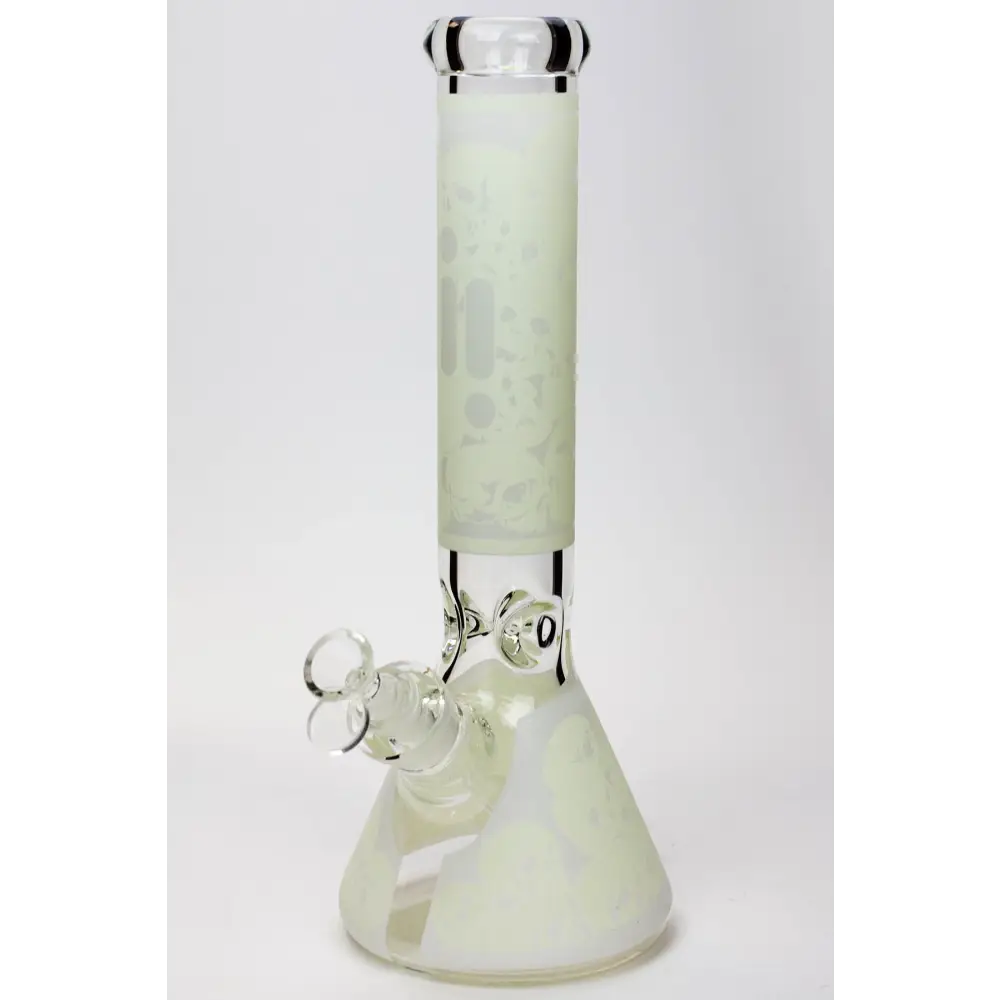 14" Infyniti Skull Glow in the dark 7 mm glass bong_13