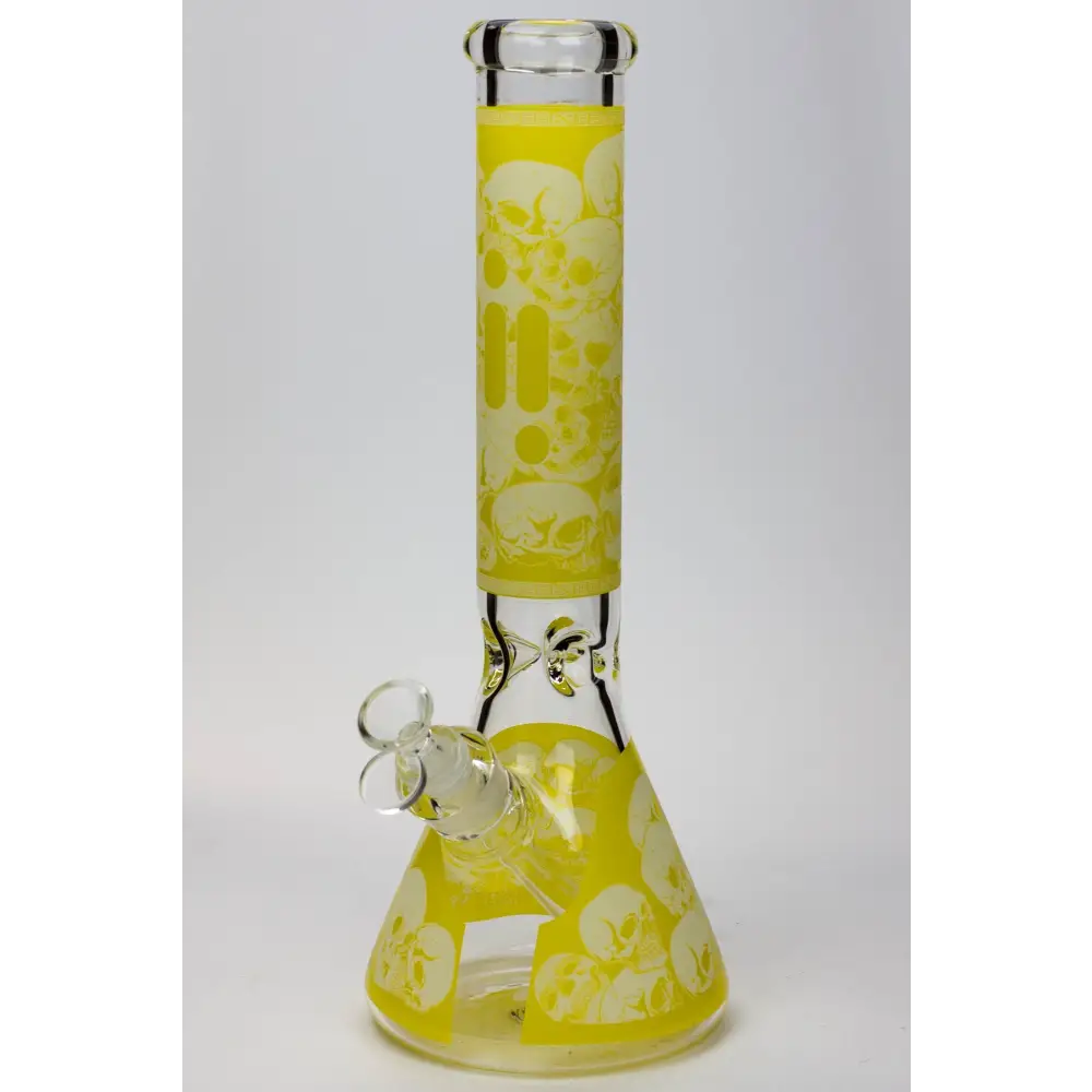 14" Infyniti Skull Glow in the dark 7 mm glass bong_12