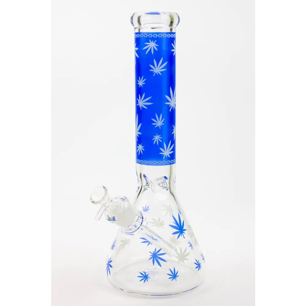 14" Leaf Glow in the dark 7 mm glass bong [A52]_8