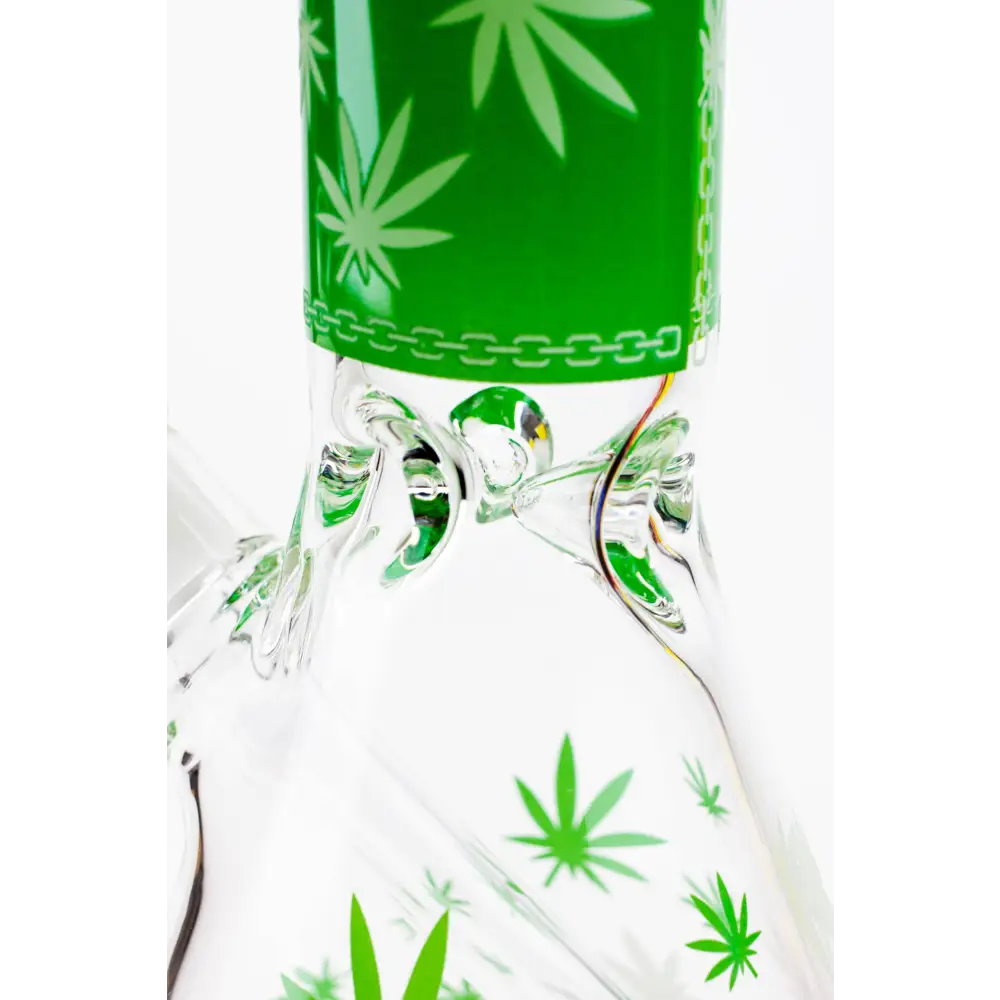 14" Leaf Glow in the dark 7 mm glass bong [A52]_2