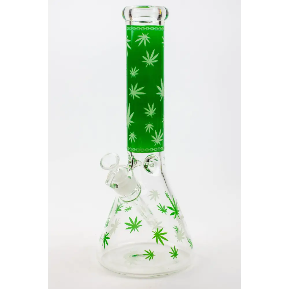 14" Leaf Glow in the dark 7 mm glass bong [A52]_7