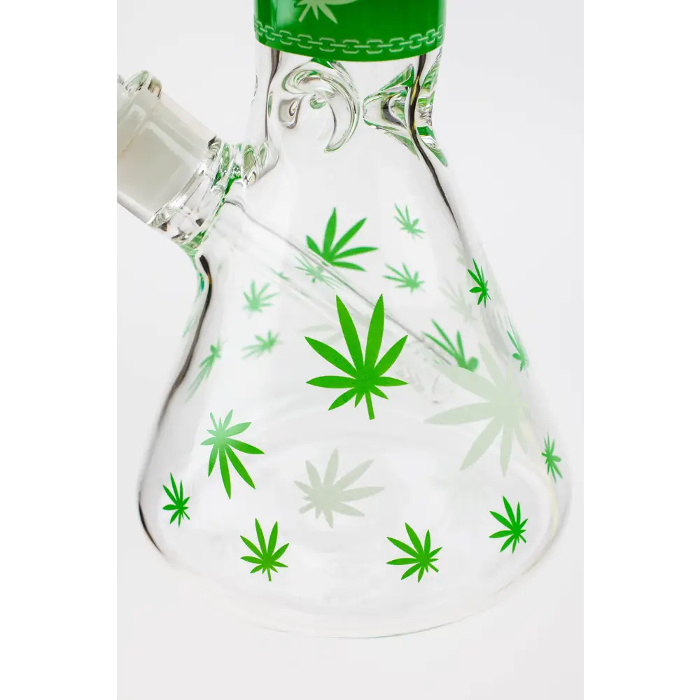 14" Leaf Glow in the dark 7 mm glass bong [A52]_4