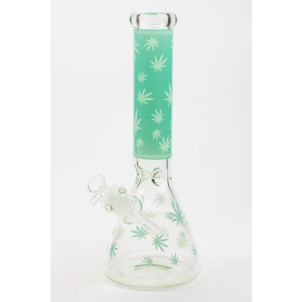 14" Leaf Glow in the dark 7 mm glass bong [A52]_11