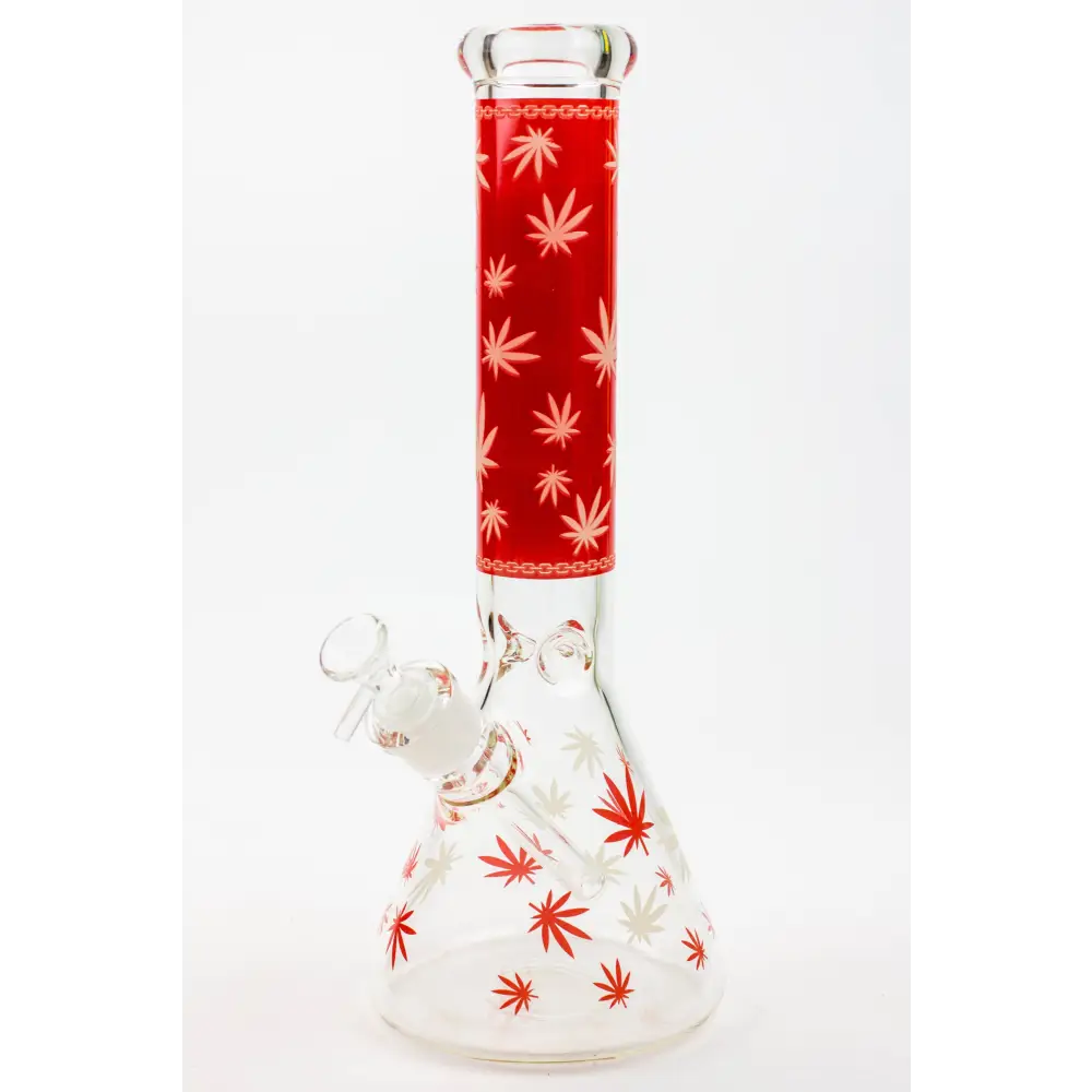 14" Leaf Glow in the dark 7 mm glass bong [A52]_9