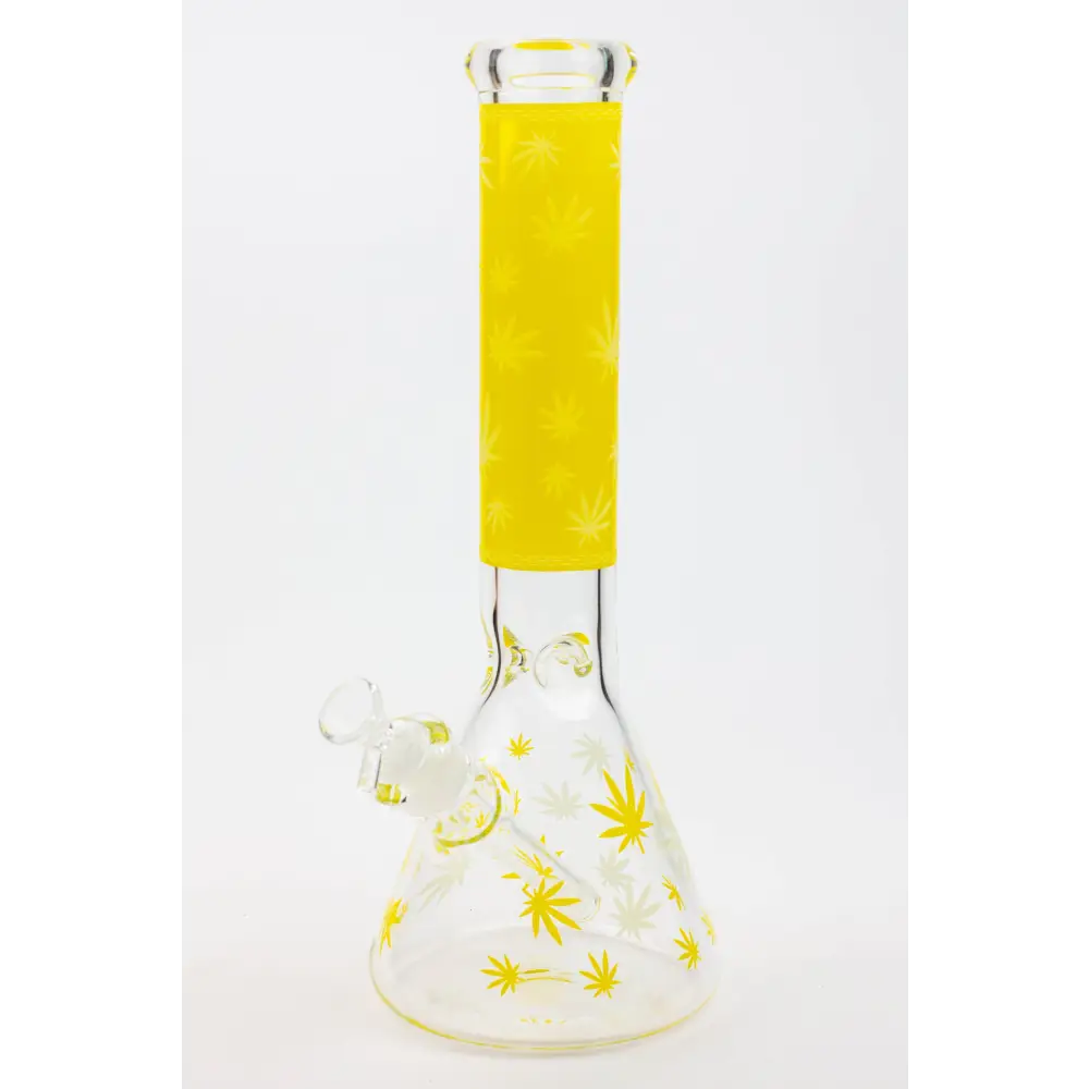 14" Leaf Glow in the dark 7 mm glass bong [A52]_12