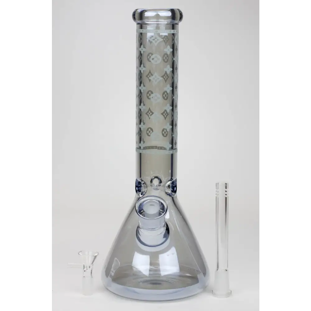 14" Luxury Logo 7 mm classic Electroplated Glass beaker Bong n_3