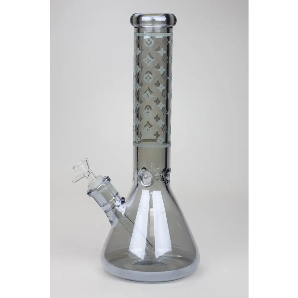 14" Luxury Logo 7 mm classic Electroplated Glass beaker Bong n_4