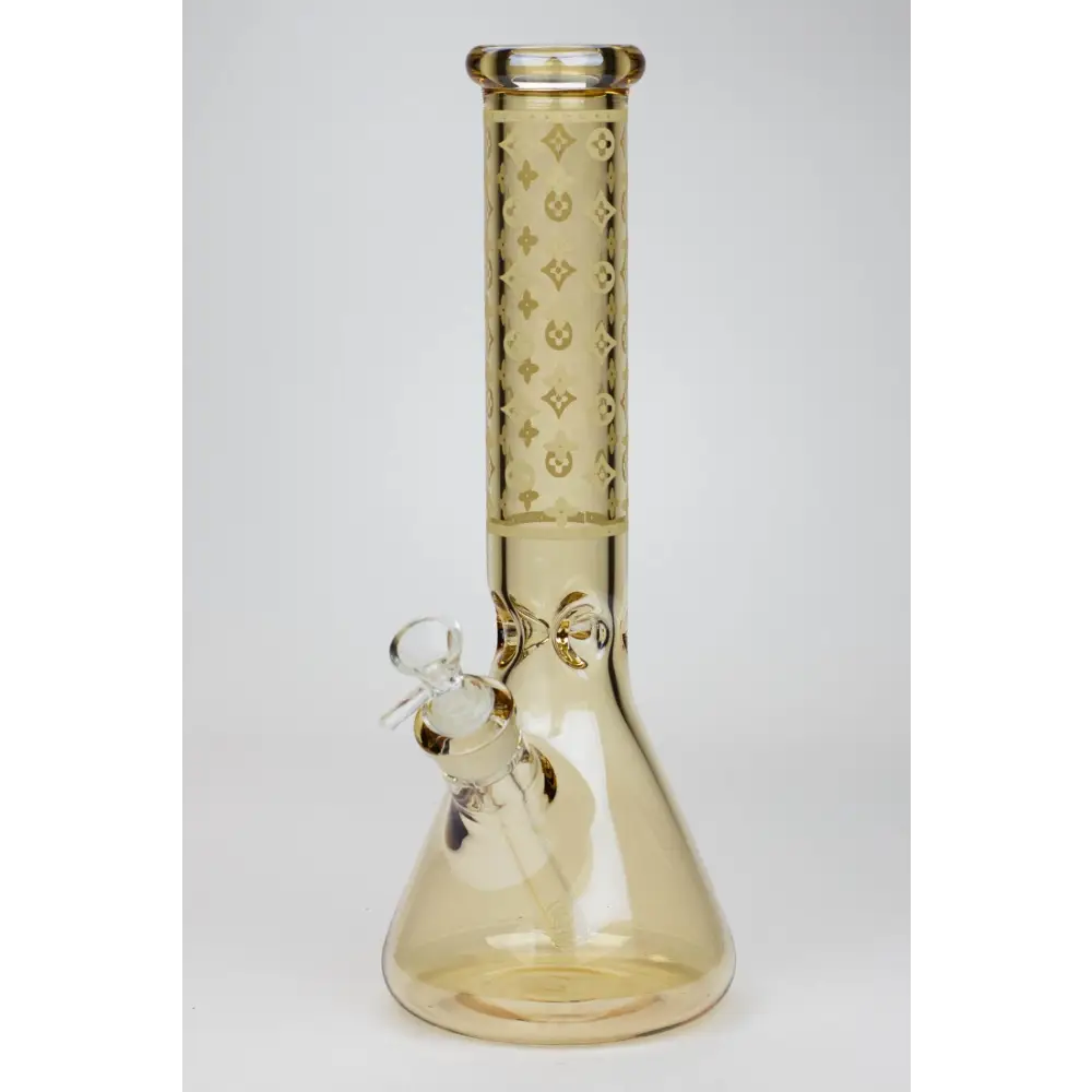 14" Luxury Logo 7 mm classic Electroplated Glass beaker Bong n_8