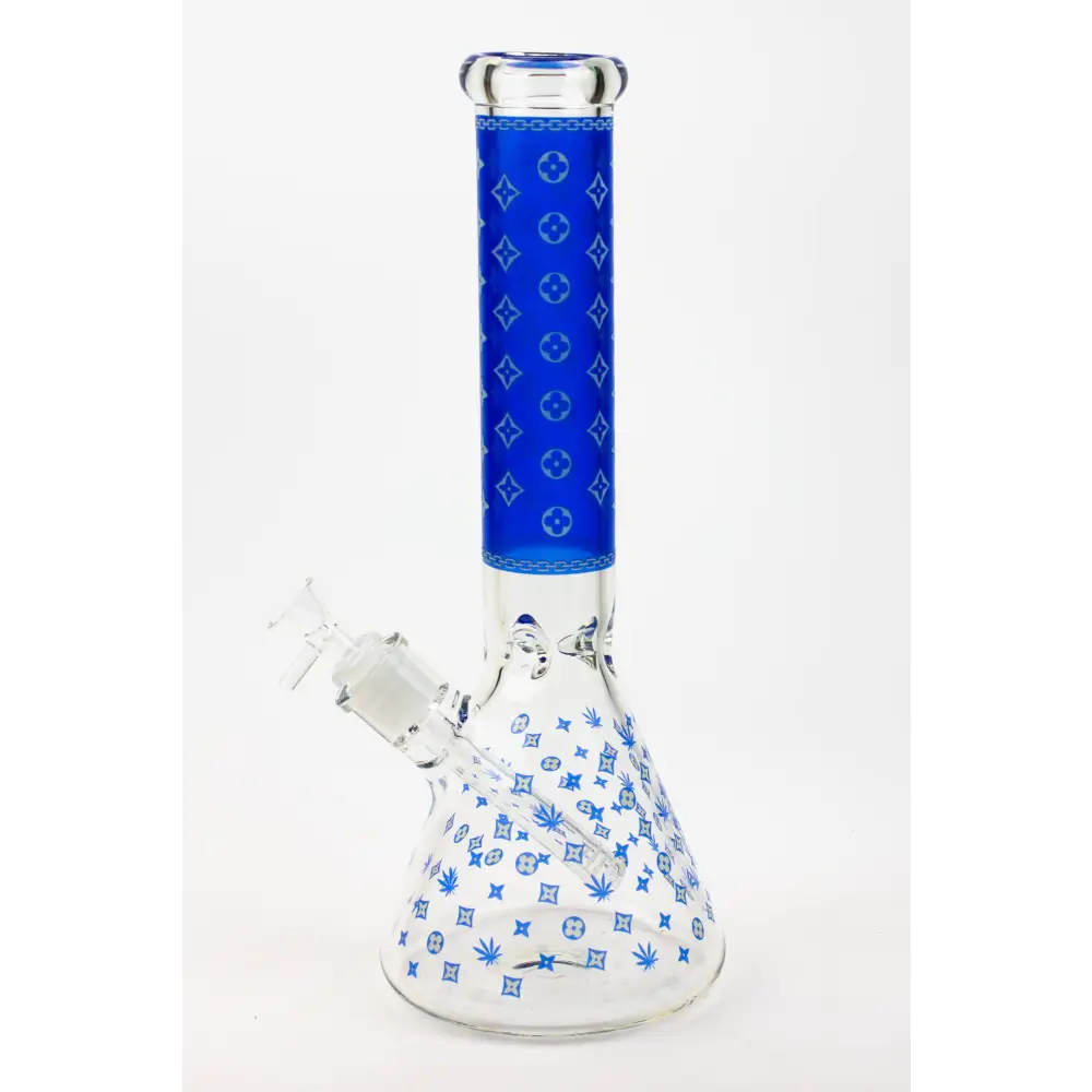 14" Luxury Patten Glow in the dark 7 mm glass bong [A24]_13