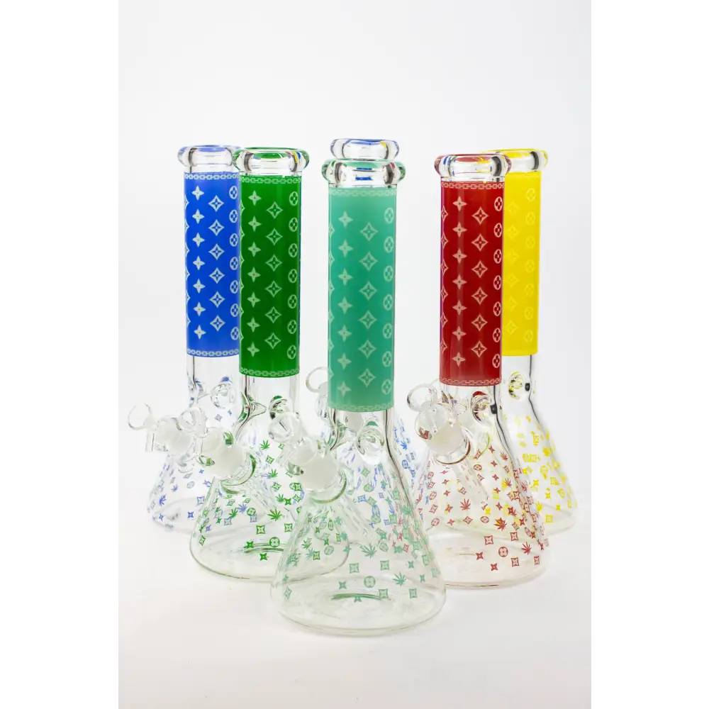 14" Luxury Patten Glow in the dark 7 mm glass bong [A24]_0