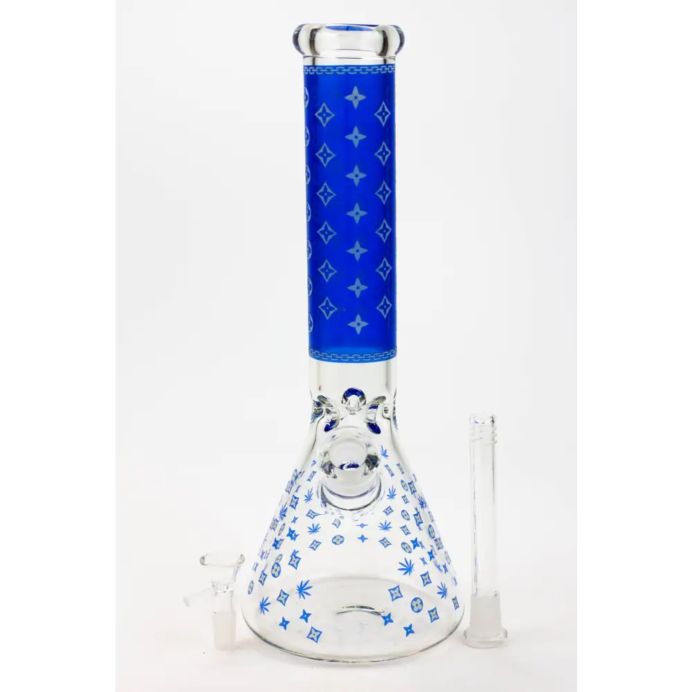 14" Luxury Patten Glow in the dark 7 mm glass bong [A24]_5